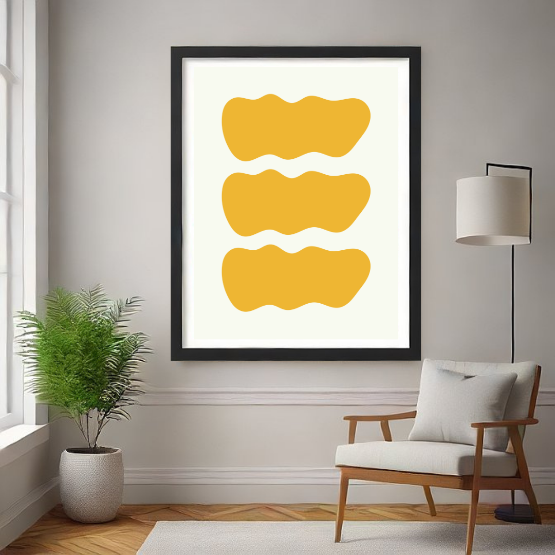 Golden Waves – Minimalist Organic Abstract Wall Art