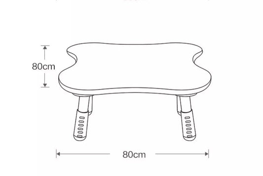 Clover Height Adjustable Four-kid White Study Table