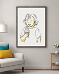 Minimalist Child Portrait Line Art Print | Cute Ice Cream Illustration | Modern Nursery Wall Art | Scandinavian Kids Room Printable Decor | Contemporary Printable Decor (Copy)