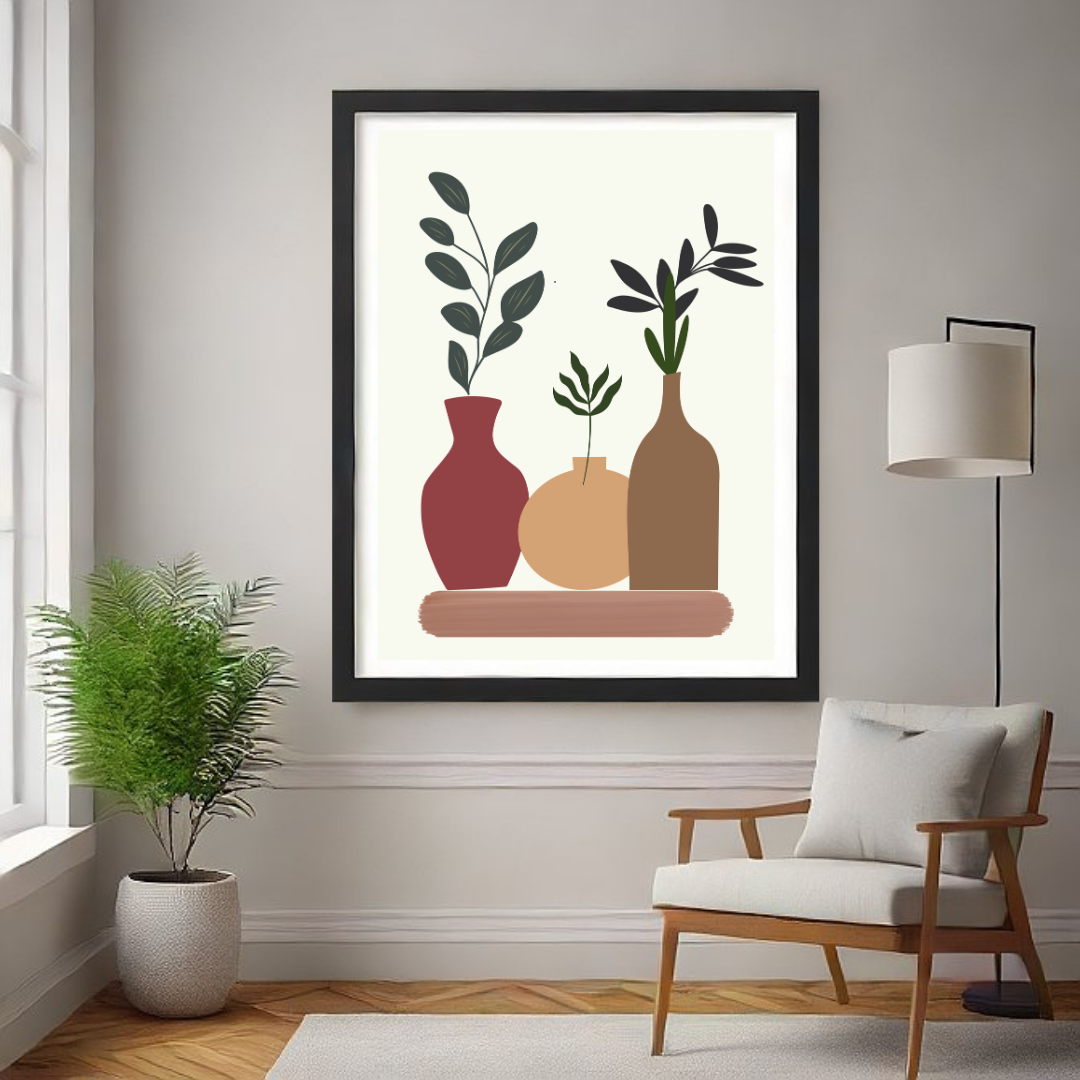 Modern Botanical Harmony – Minimalist Vase Wall Art