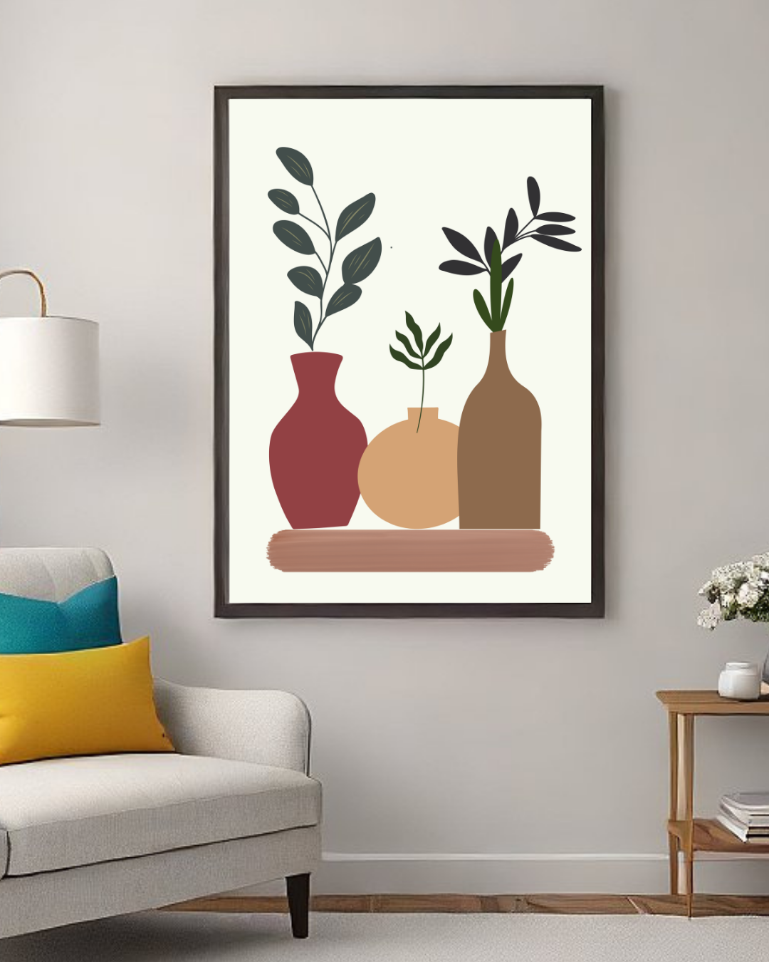 Modern Botanical Harmony – Minimalist Vase Wall Art