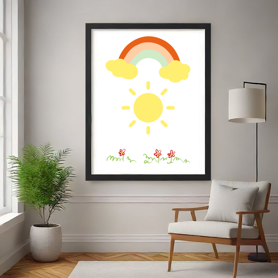 Rainbow Sunshine Meadow – Cute Nursery Wall Art