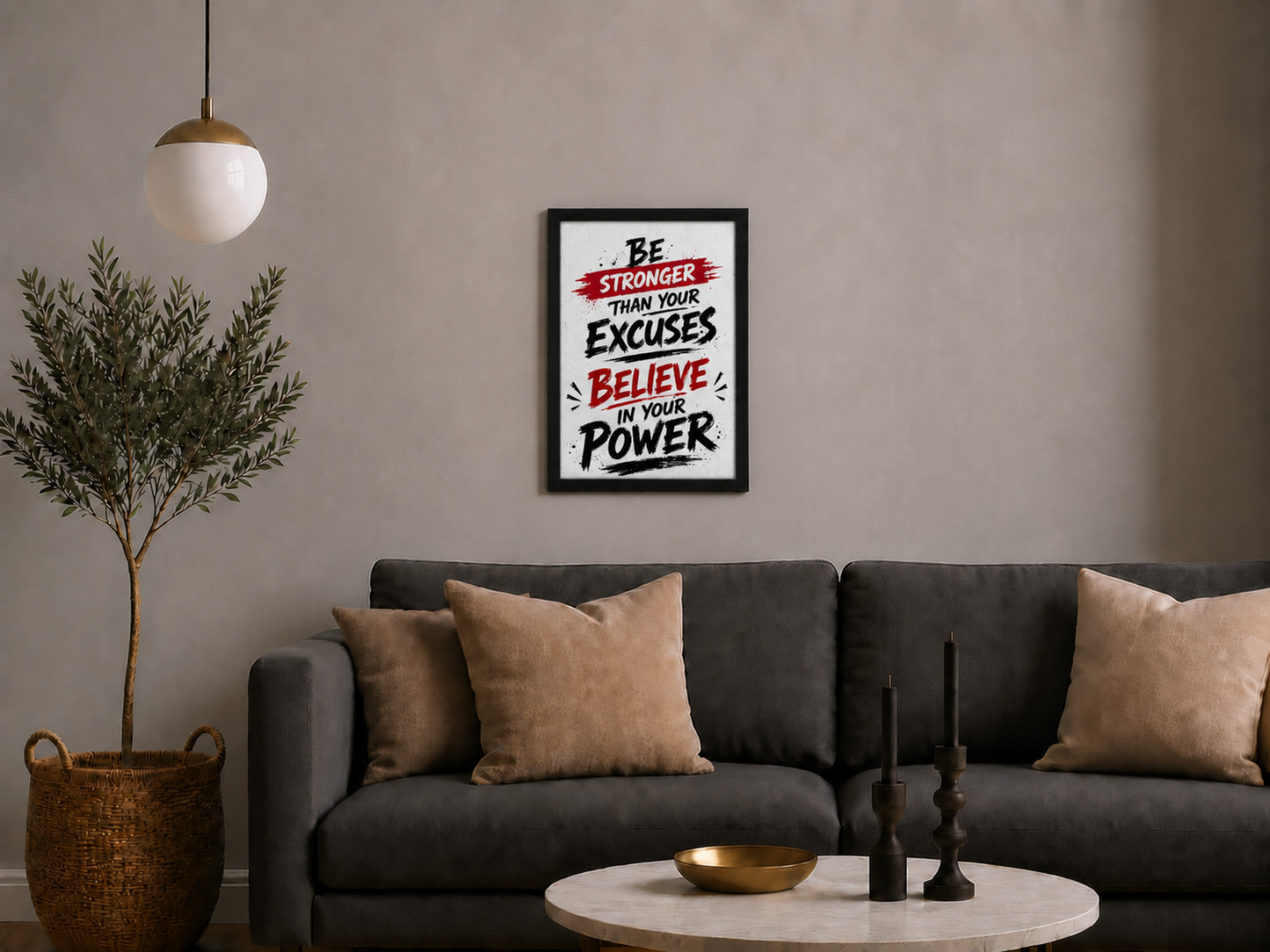 Be Stronger Than Your Excuses – Inspirational Motivation Typography Poster