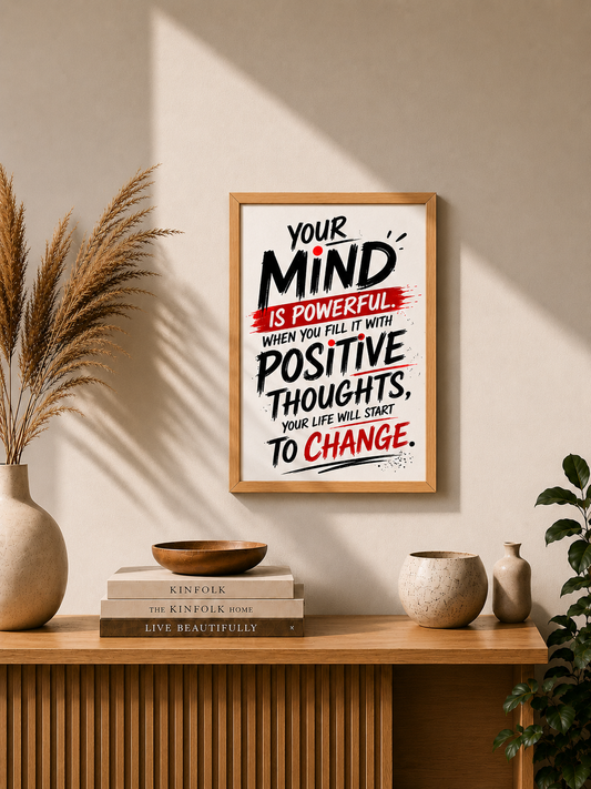 Your Mind Is Powerful – Inspirational Positive Thinking Wall Art