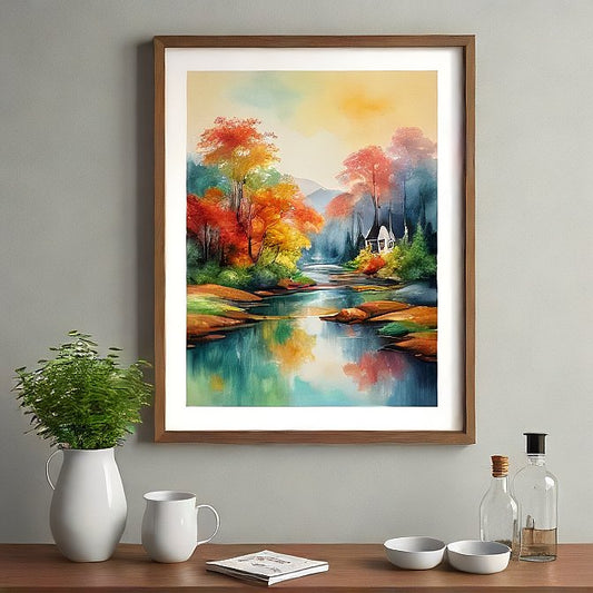 Autumn Reflections by the Riverside Cottage