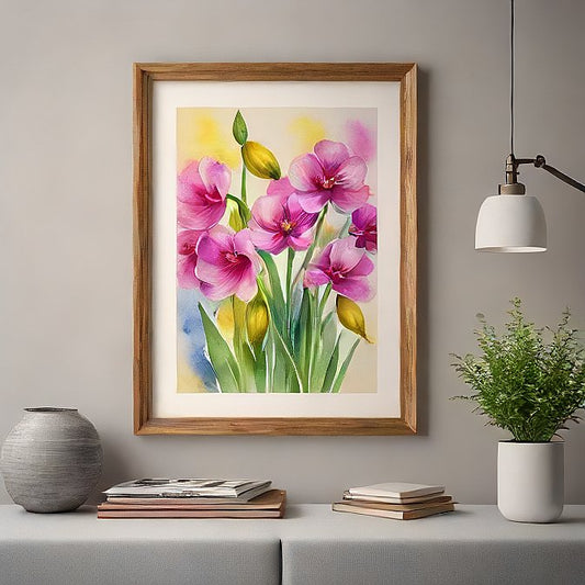 Blossoming Elegance – Pink Floral Watercolor Art Print